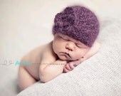 mohair flower beanie