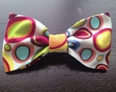Clip on bow tie, for men, boys or toddlers - Clown polka dot