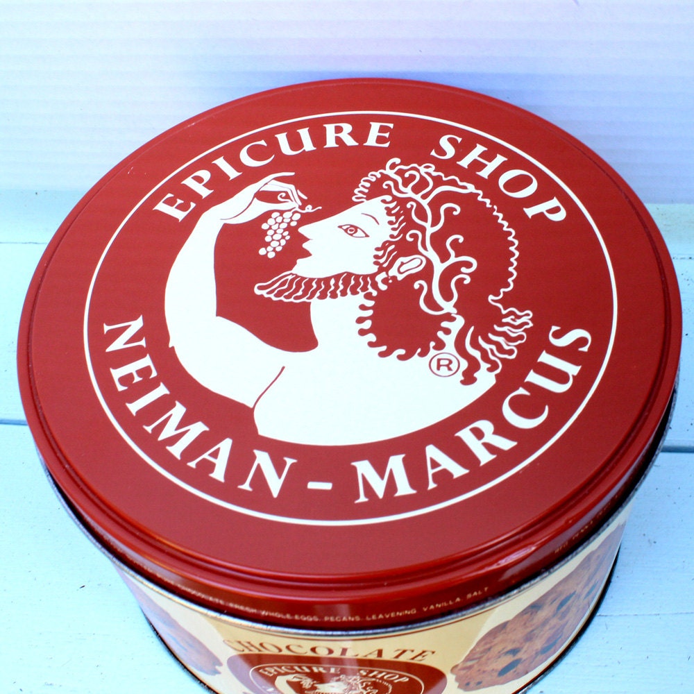 Nieman Marcus Epicure Shop Chocolate Chip Cookie Vintage Tin