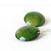 Enamel earrings green emerald round summer fashion artisan by Alery
