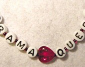 Gifts for Girls, Letter bracelet, Drama Queen, Beaded Bracelets for Children,Alphabet letters, jewelry bracelet, heart, birthday gift