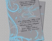 Printable Wedding Invitation, Wedding Invite, Swirl Flourish