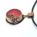 handmade coral  gold-plated agate pendant