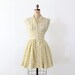 vintage 70s floral dress / yellow mini dress