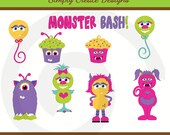 Monster Bash Clipart Monster Party Clip Art Commercial and Personal Use Il_170x135