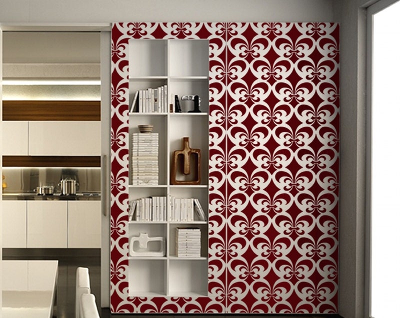 Stencil for Walls - Fleur de Lis Pattern no. 1 - Large, Reusable stencil for DIY walls