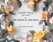 Springtime violet paper rose flower gift topper