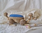 Vintage Poodle Pin Cushion Bobble Head Dog Nodder Florenza
