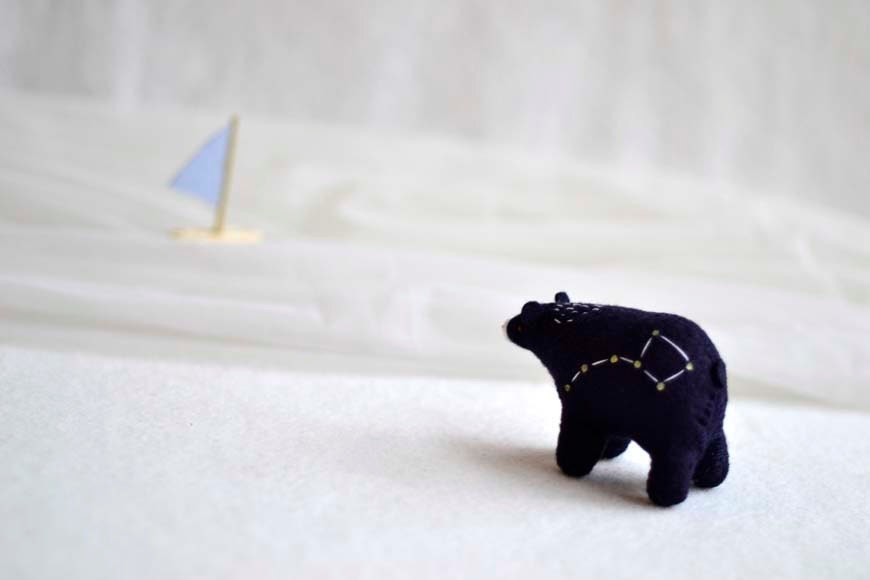ursa cub - little dipper spirit bear -felt bear soft sculpture by royalmint