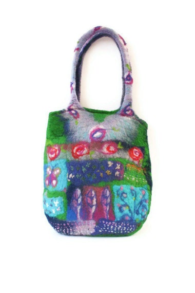 Seamless Hand Felt Bag Purse Patchwork Effect