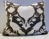 READY TO SHIP - 12 x 16 Boudoir Pillow Cover - Schumacher Cheonceau in Charcoal