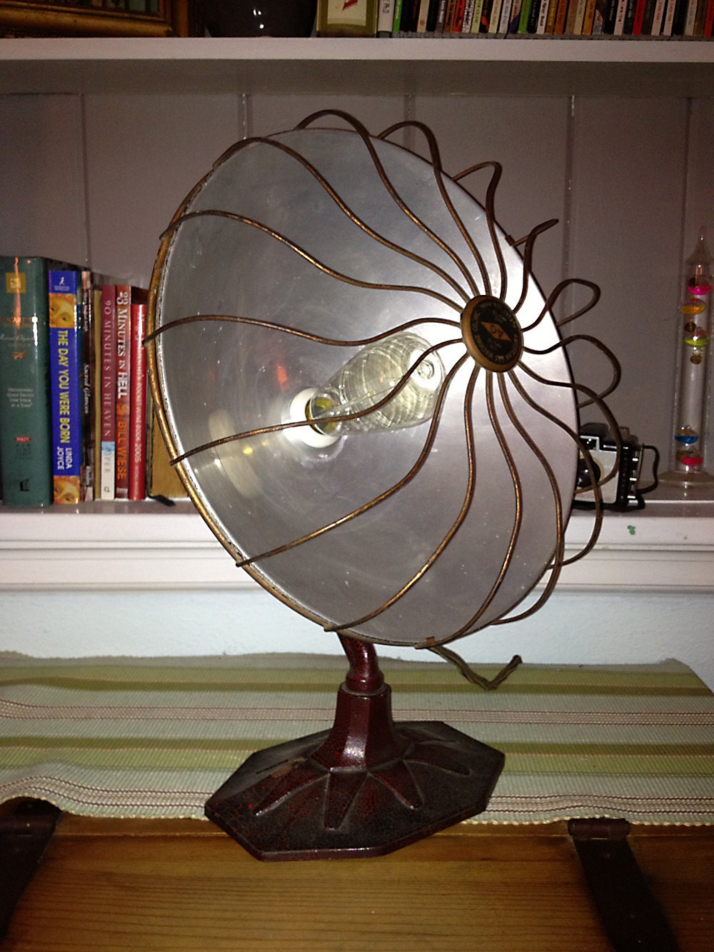 Vintage Metal Table Lamp / Radiant Heater 1920s / Repurposed
