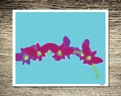 Blue Purple Green Orchid Flower Power Energy Print