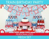Train Birthday Party Package Collection Set Mega Personalized Printable // Vintage Train - B30Pz2 Il_170x135