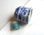 Coconut Soy Candle in 4 Inch Blue and White Asian Pottery