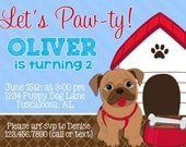 Puppy Dog 5x7 Invitation - Boy Birthday Party - PRINTABLE Il_170x135