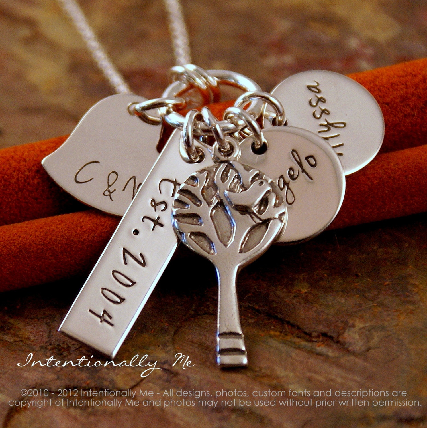 Personalized Mommy Jewelry - Hand Stamped Jewerly - Sterling Silver Necklace - My Love Story (with kids names)