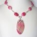 necklace, pink necklace, pink agate necklace, statement  jewelry, boho chic, spring fashion,  May trends, ooak, gift idea