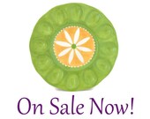 Ceramic Devil Egg Plate in Green Yellow White on SALE Now