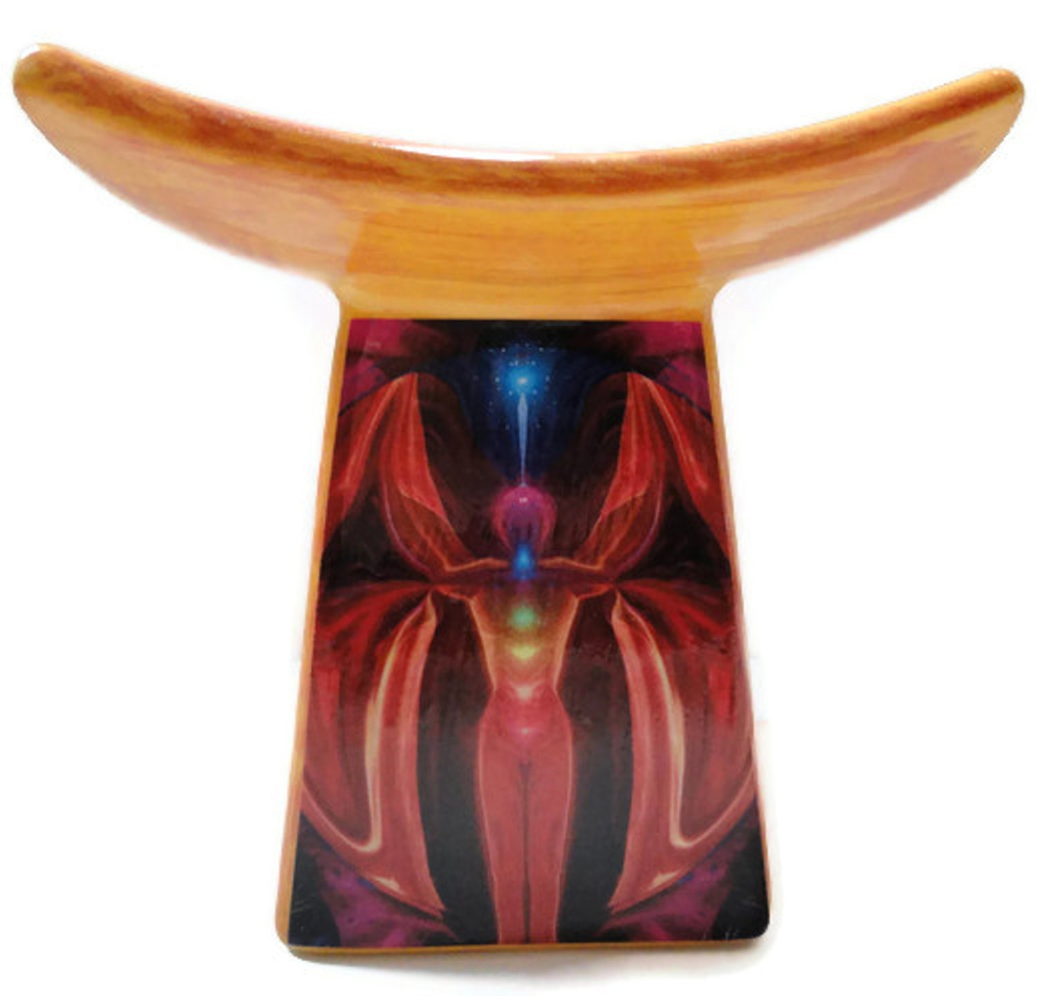 Ceramic Candle Holder with Chakra Angel Energy Art
