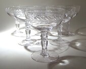 6 Etched Crystal Champagne Coupes - Great Gatsby Inspiration