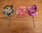 Vintage Velvet Millinery Flowers Roses Purple