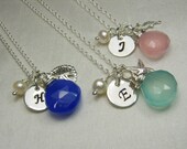 Beach Initial Necklace - Personalized Bridesmaid Gift
