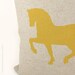 Lumbar pillow cover - 12x18 horse pillow cover - Mustard yellow and natural throw pillow case - Reversible geometric pattern pillow