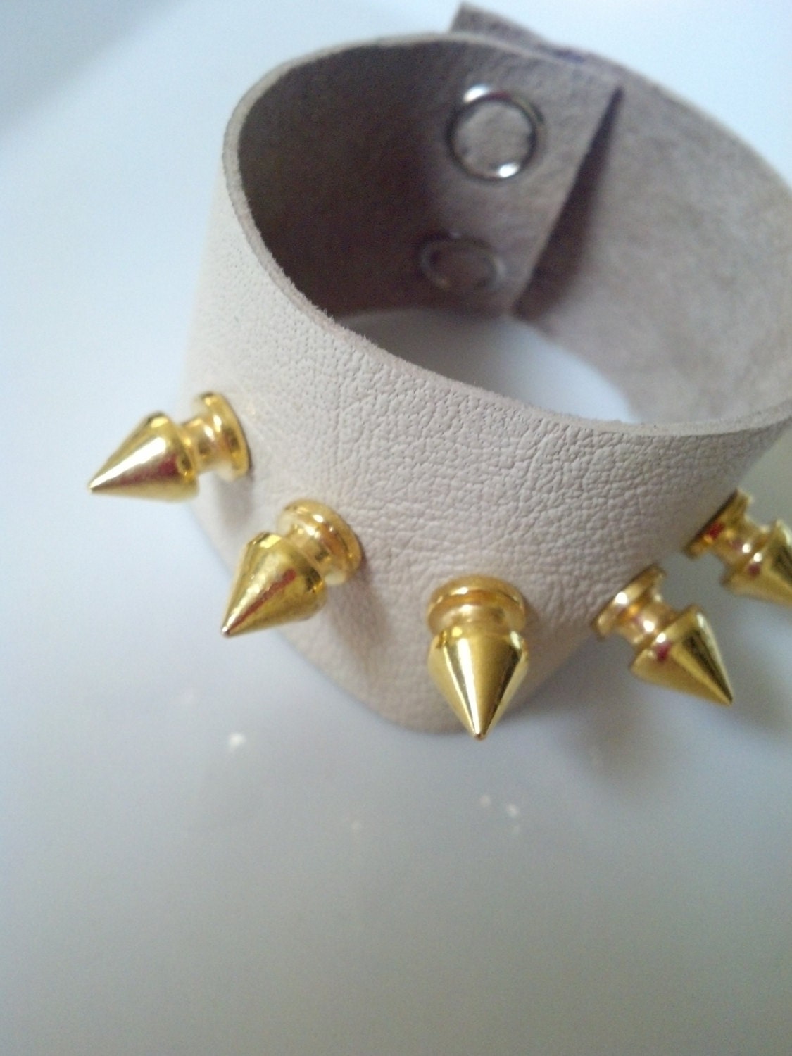 Vanilla Cuff with Gold Spikes