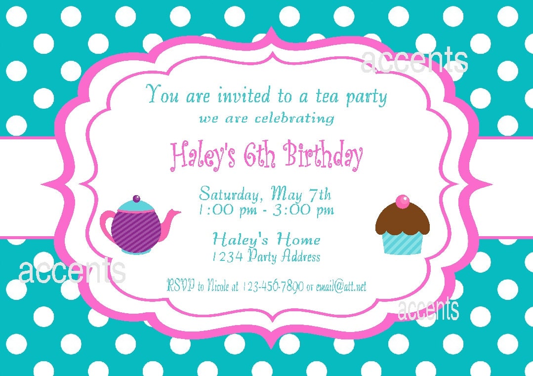 Cupcakes and Tea Party Invitation