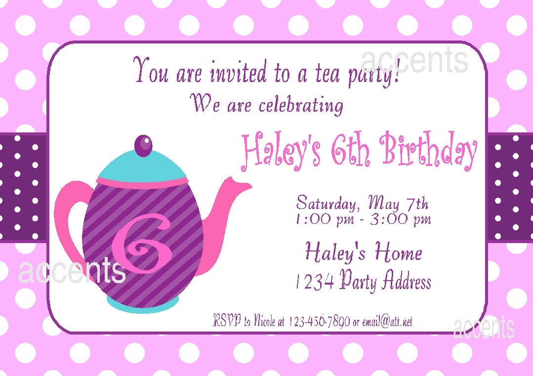 Printable Tea Party Invitation