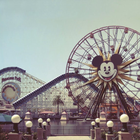 Paradise Pier - 8x8 Retro Print Disneyland California Adventure Mickey Mouse