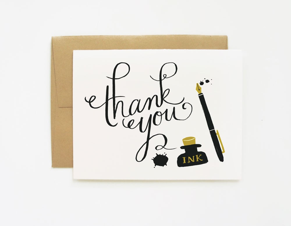 Ink and Blots Thank You Card 1pc