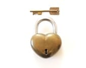 Wedding Gift Heart Padlock with Arrow Key vintage heart lock skeleton key love lock shabby chic wedding decor rustic wedding gifts
