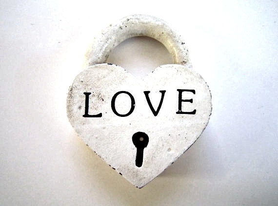 Wedding Gifts heart padlock heart lock LOVE LOCK shabby chic wedding decor rustic wedding decor skeleton key anniversary gift