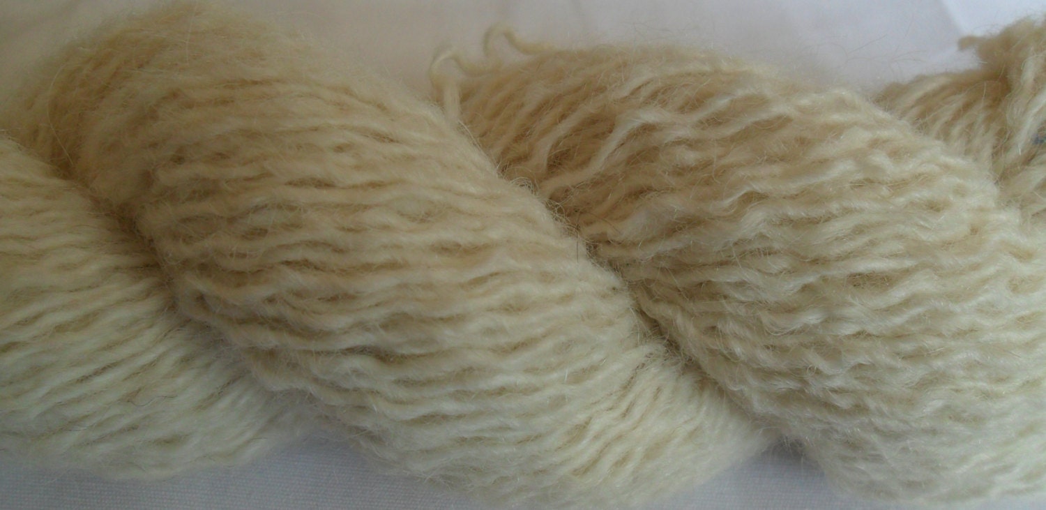 White Alpaca Blend Reclaimed Yarn- 239 yards