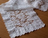 Lace table runner - ivory