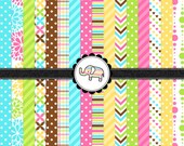 Digital Paper Pack - Candy Bright Digital Papers - Personal and Commercial - Instant Delivery