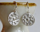 ON SALE Silver Earrings - Antique Buttons Diamond