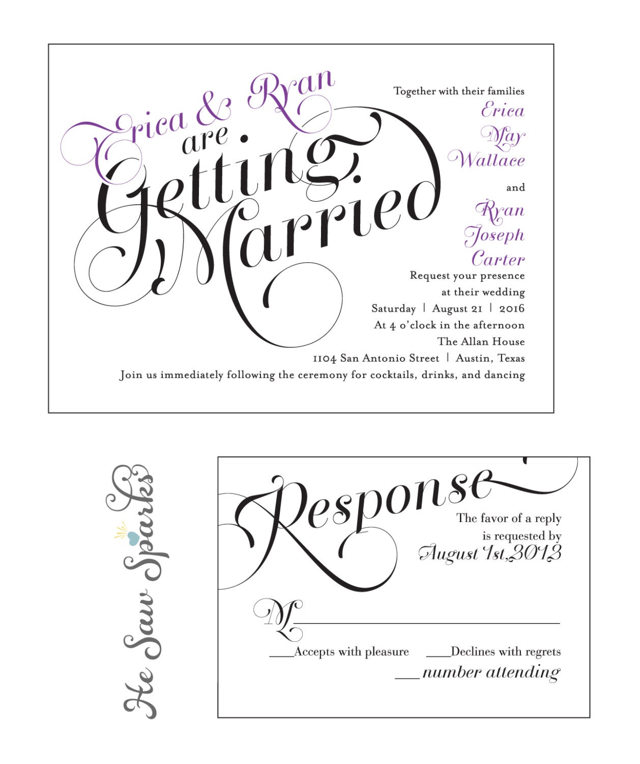 Printable Wedding Invitaiton - Cloud 9 Collection