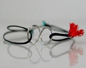 Sterling silver infinity symbol bracelet on black cord, valentines day gift