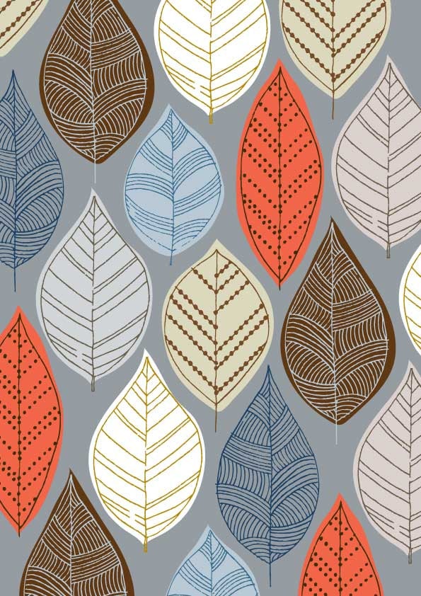 Autumn Leaves Grey, limited edition giclee print