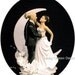 BALD Groom Dark brown Hair Bride Wedding cake topper Top Burnett
