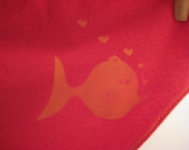 Red Kissy Fish Boy-Cut Underwear - Recycled Cotton - Women's 16 - Ready to Ship