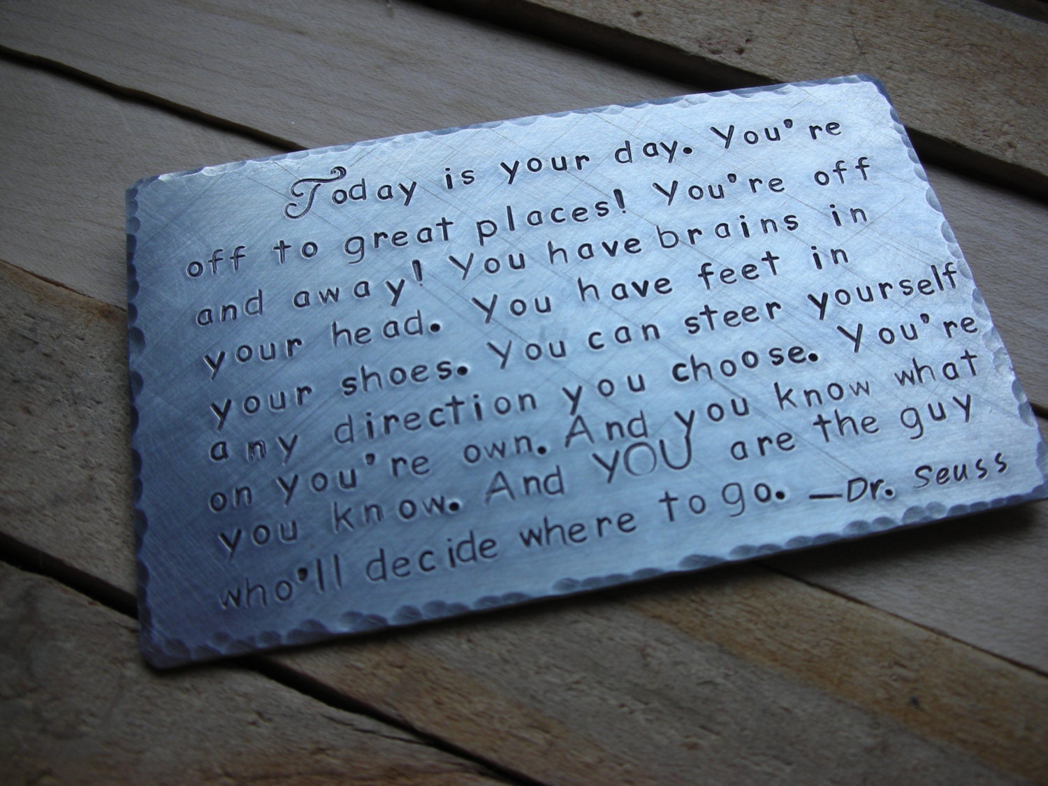 Graduation Handstamped Engraved Personalized Custom Wallet Insert w/extra stamping on back, Gift for Graduation, College Graduation