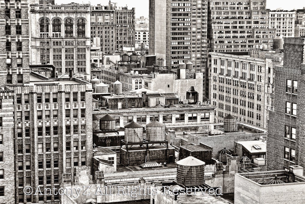 Looking Across the Rooftops in New York City 8 x 10 Fine Art Print