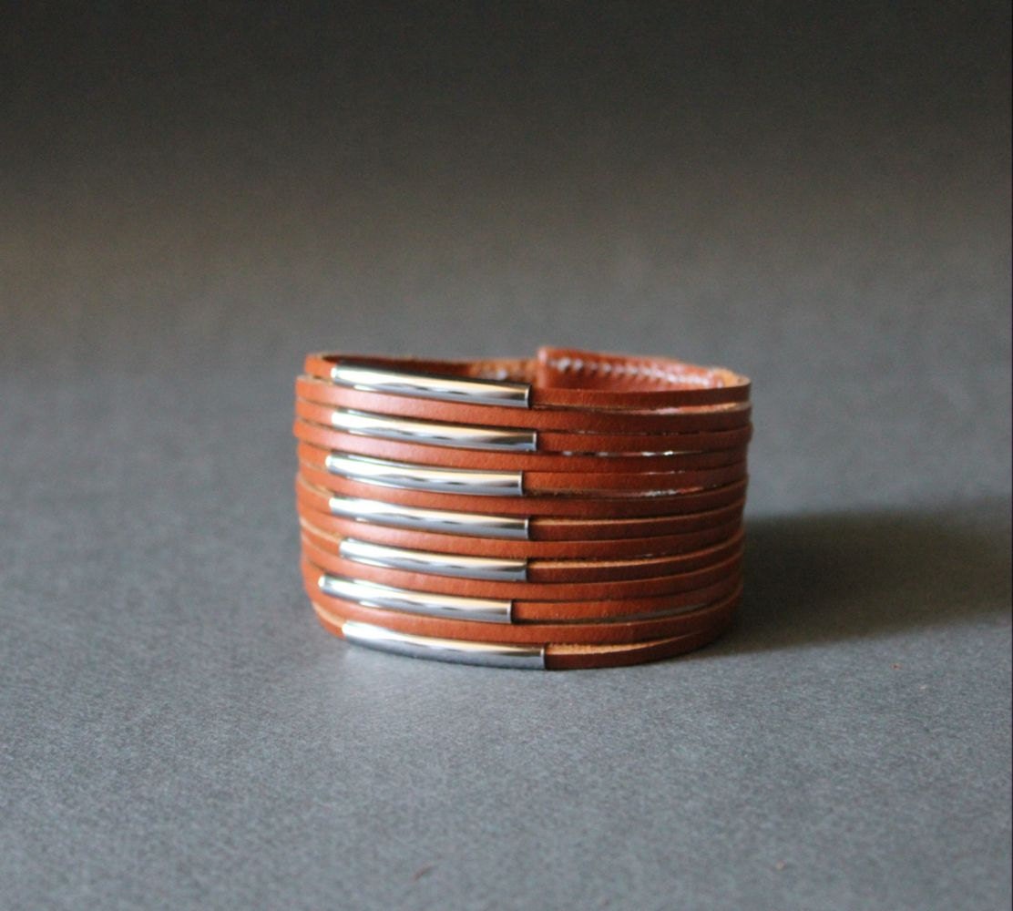 Multi Strand Soft Leather Bracelet(Brown)