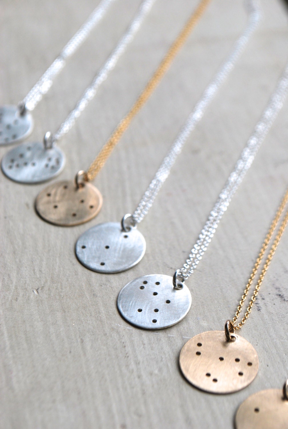 Petite Zodiac Constellation Charm Necklace - Sterling Silver or Gold Filled