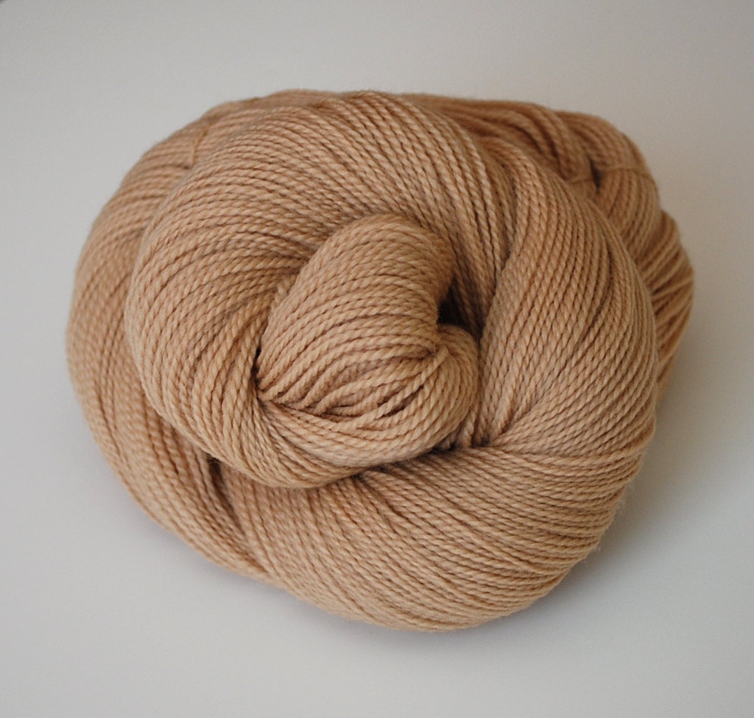 Hand Dyed Sock/Fingering Weight Yarn 436 yards 100% Superwash Merino Naturally Dyed in 'Almond'