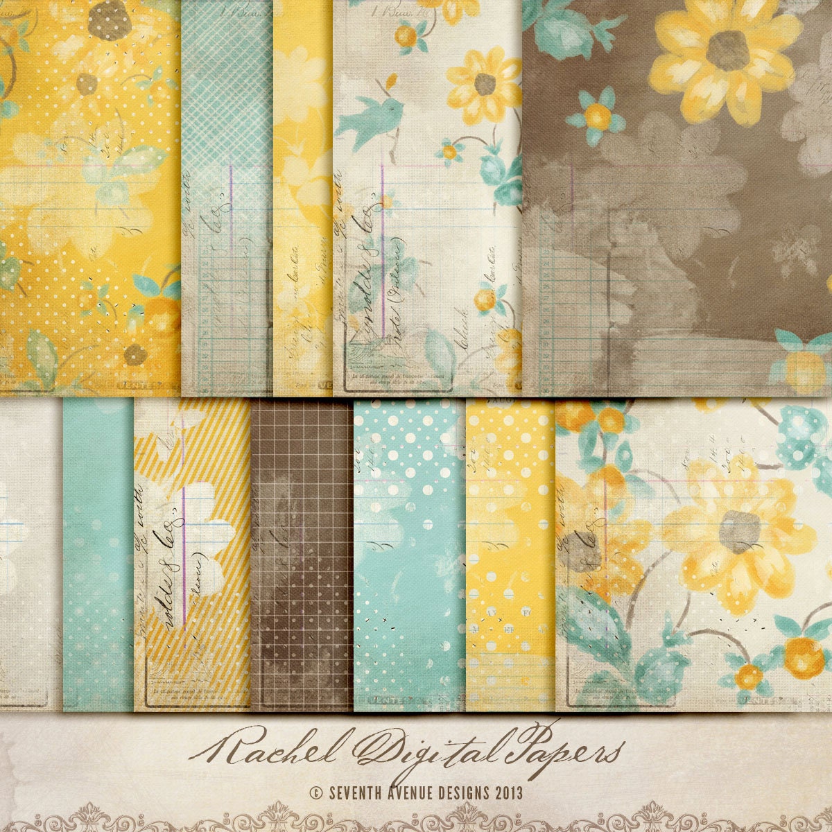 Digital Papers - Rachel. Perfect for blog background, card making and much more.
